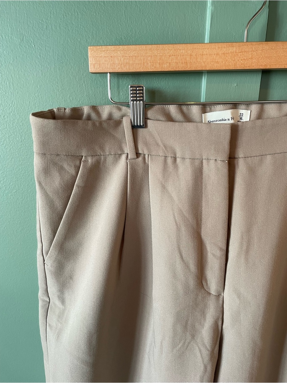 Wide Leg Pleated Women’s Pants in Taupe - Picture 3 of 5